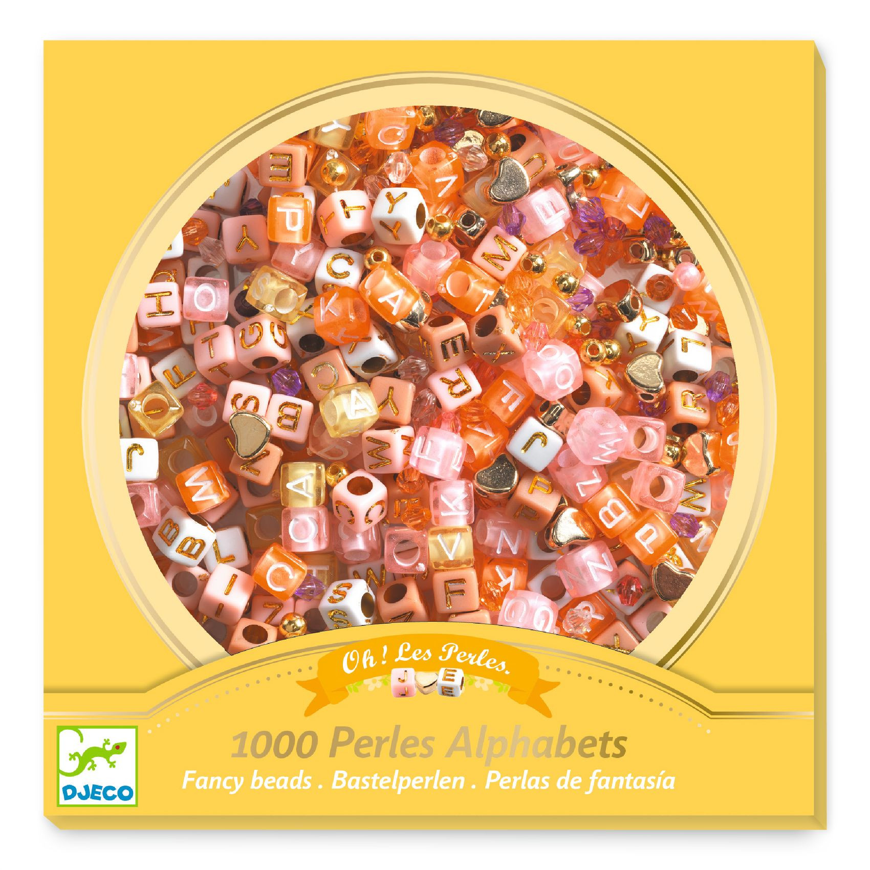 Alphabet beads, Gold