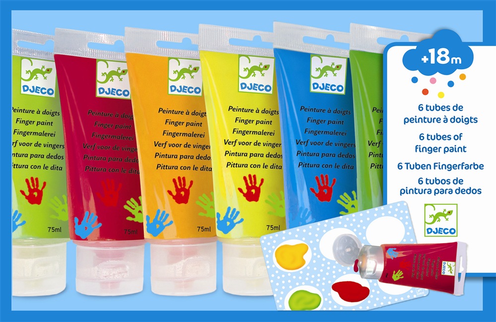 6 Tubetti di colori a dita