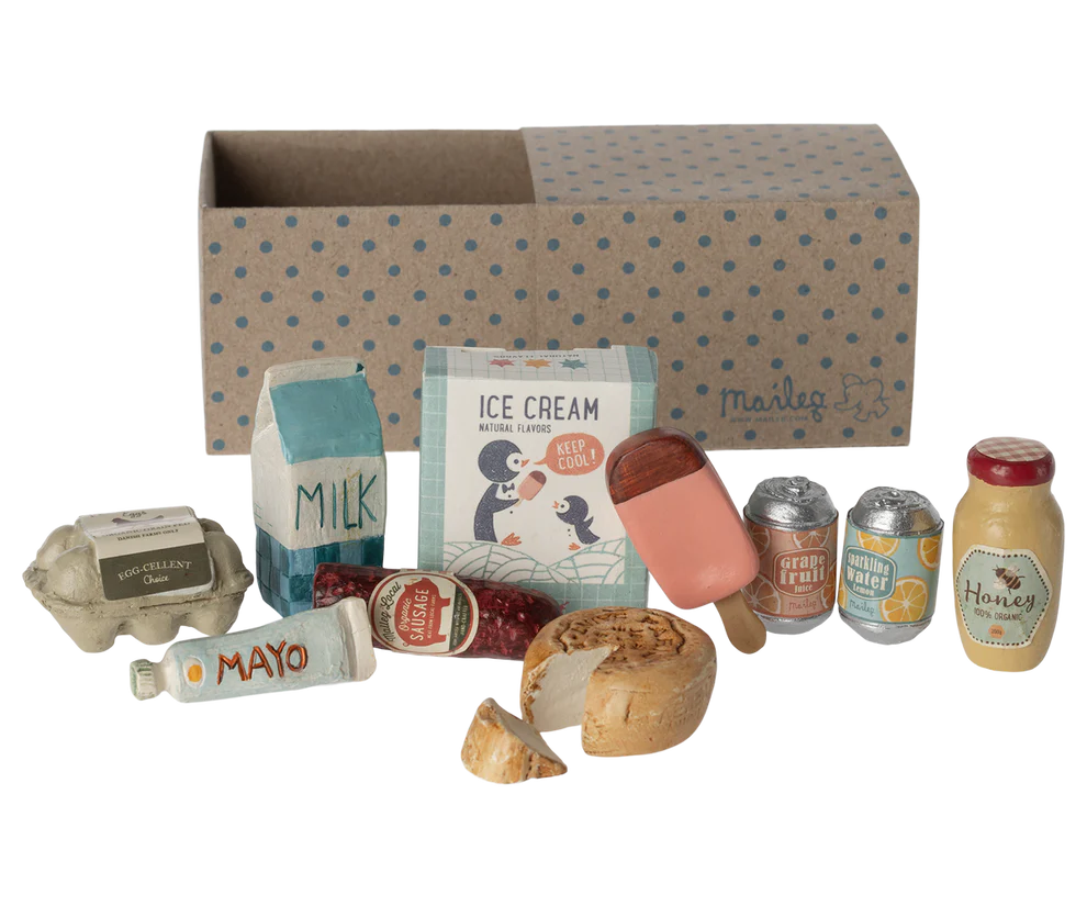 Scatola con alimenti in miniatura