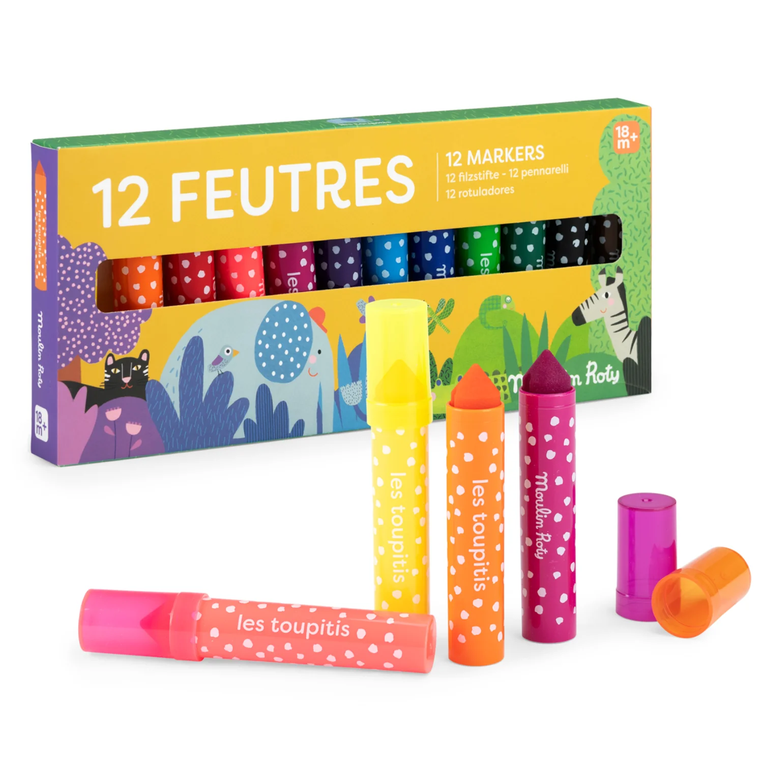 12 pennarelli punta conica Les Toupitis