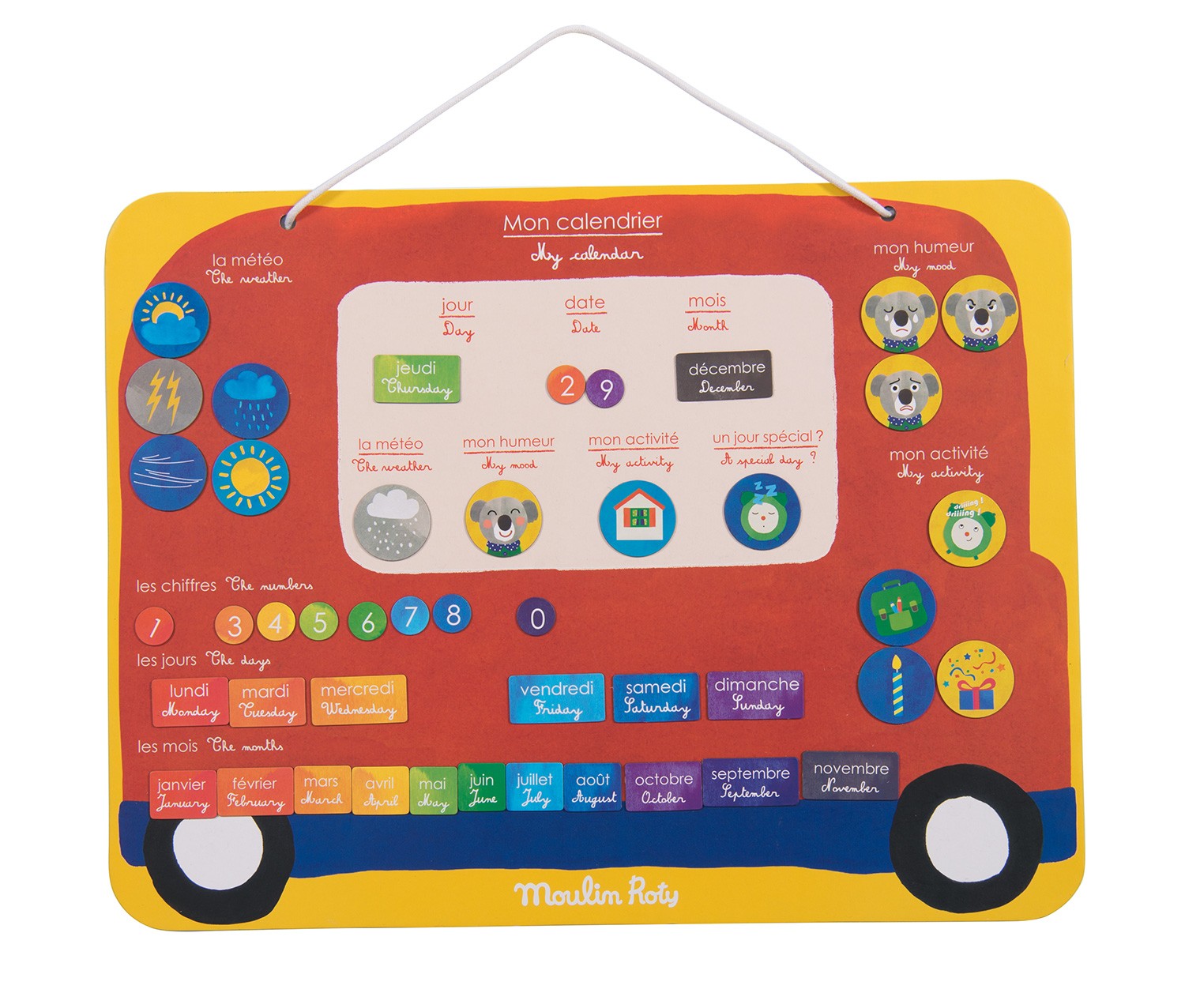 IT-EN - Calendario perpetuale Settimanale Magnetico - IN  ITALIANO e INGLESE (im